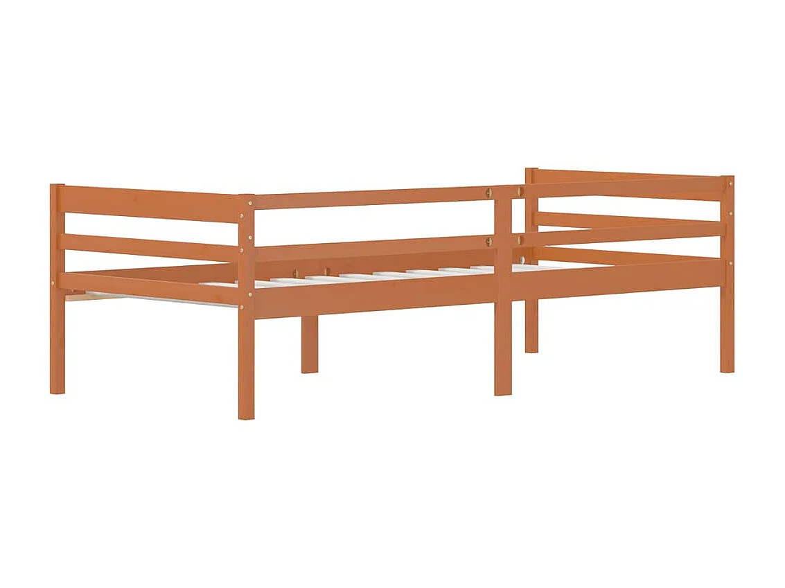 Lit banquette Marron miel Bois de pin massif 90x200