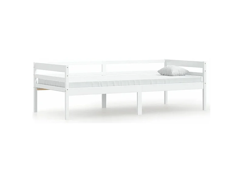 Lit banquette Blanc Bois de pin massif 90x200
