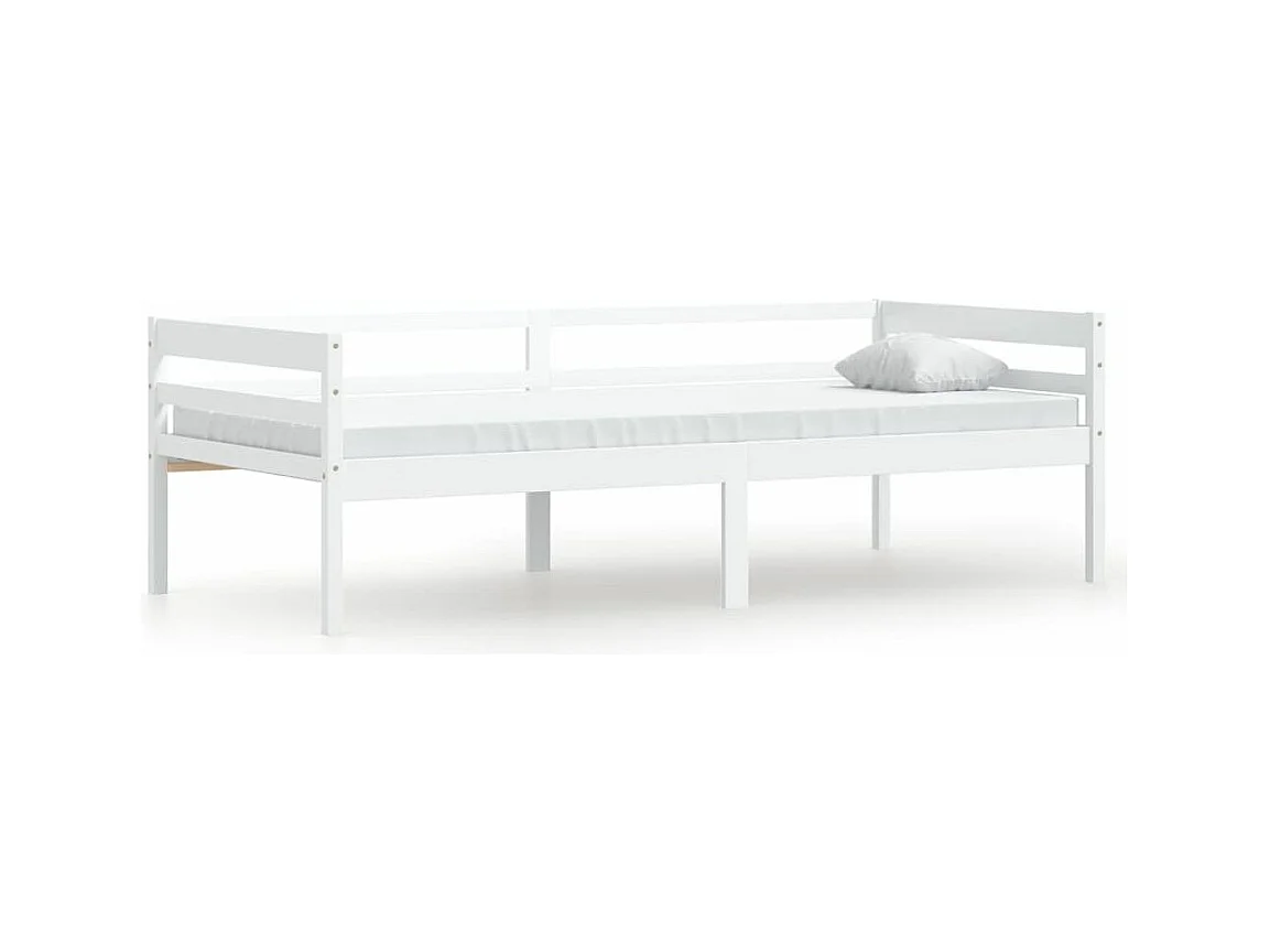 Bedframe massief grenenhout wit 90x200 cm