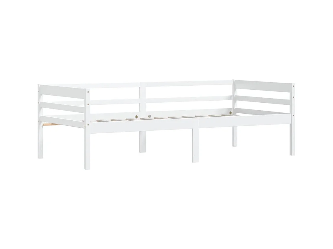 Bedframe massief grenenhout wit 90x200 cm
