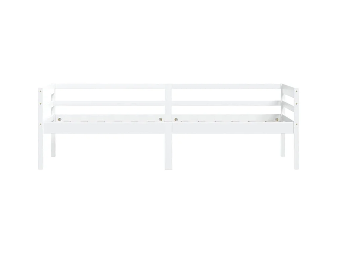 Bedframe massief grenenhout wit 90x200 cm