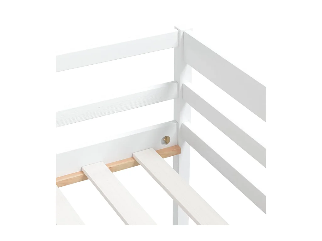 Bedframe massief grenenhout wit 90x200 cm