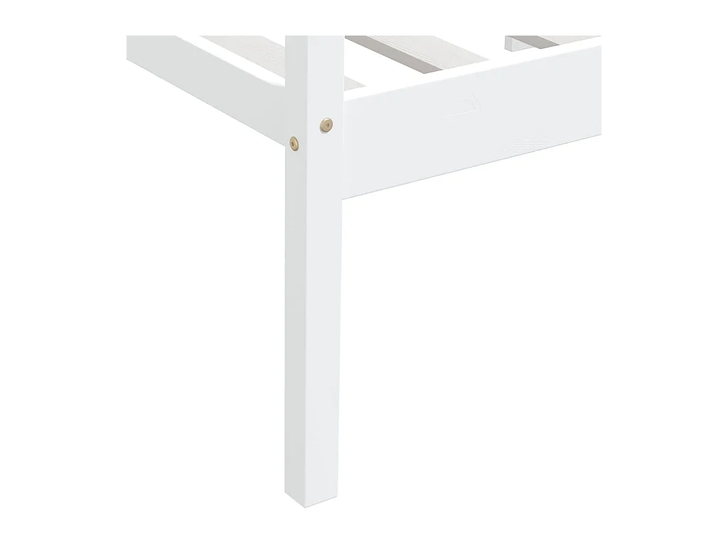 Bedframe massief grenenhout wit 90x200 cm