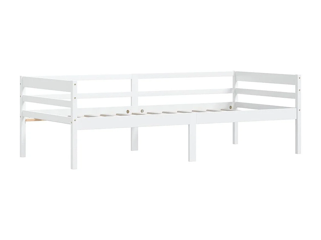 Lit banquette Blanc Bois de pin massif 90x200