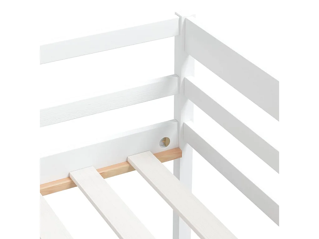 Lit banquette Blanc Bois de pin massif 90x200