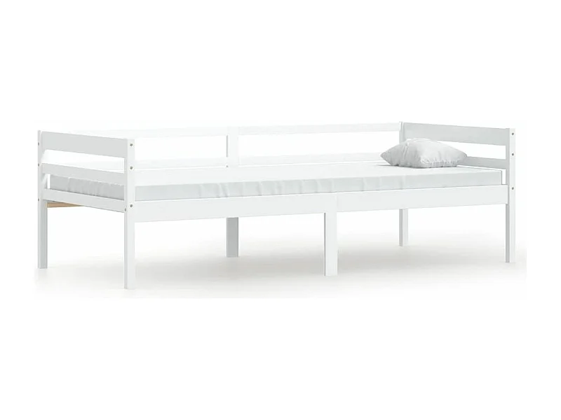 Lit banquette Blanc Bois de pin massif 90x200