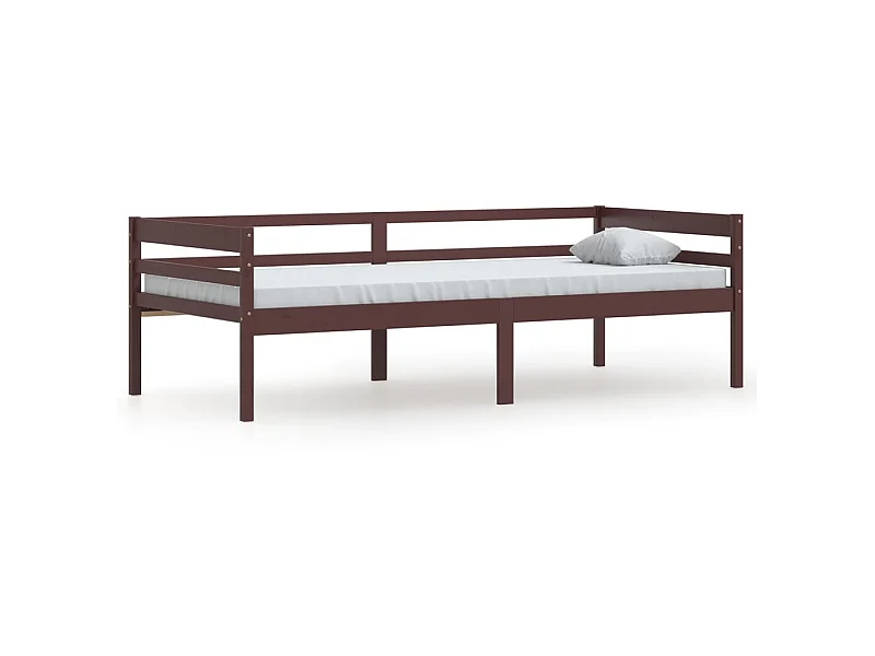 Lit banquette Marron foncé Bois de pin massif 90x200