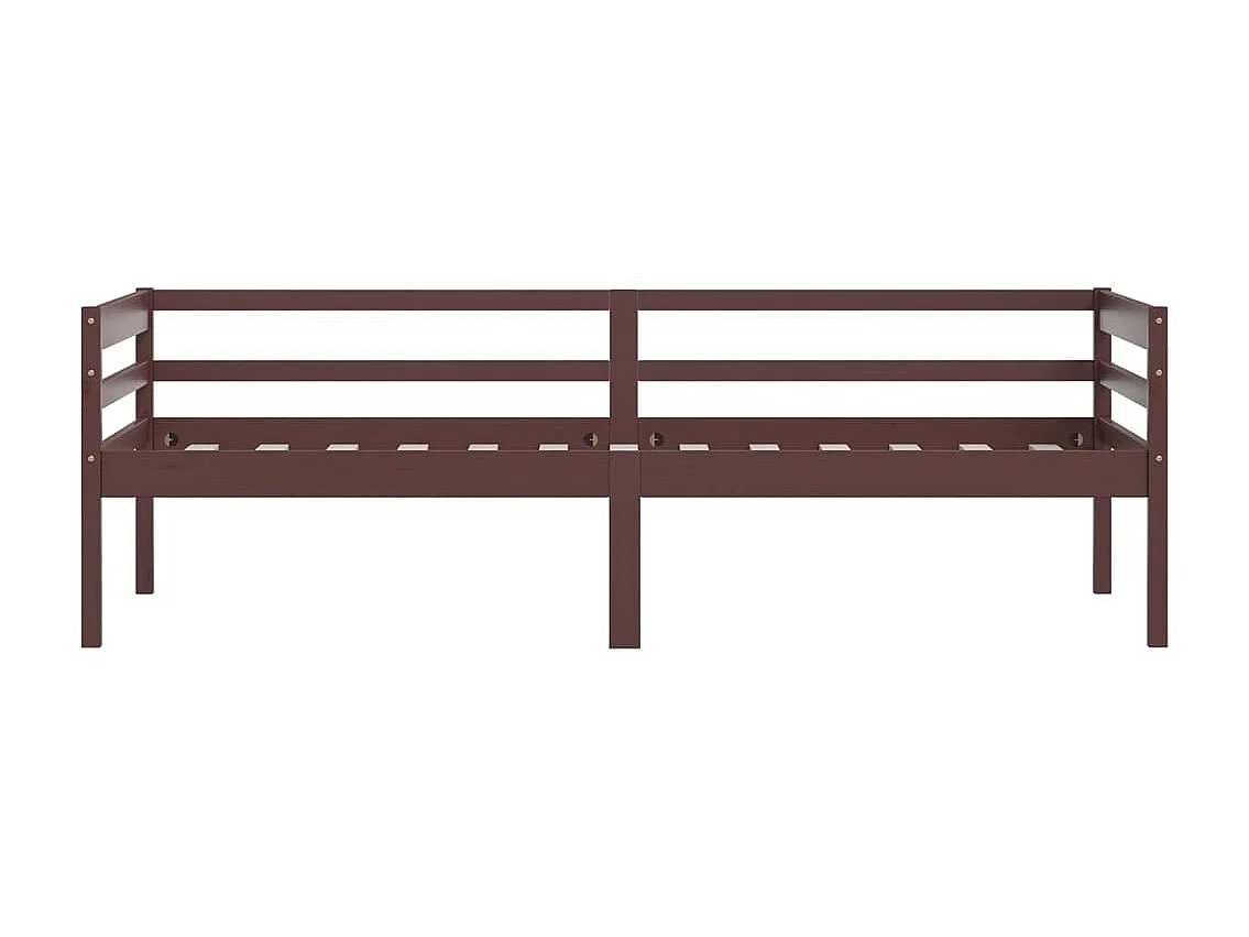 Lit banquette Marron foncé Bois de pin massif 90x200