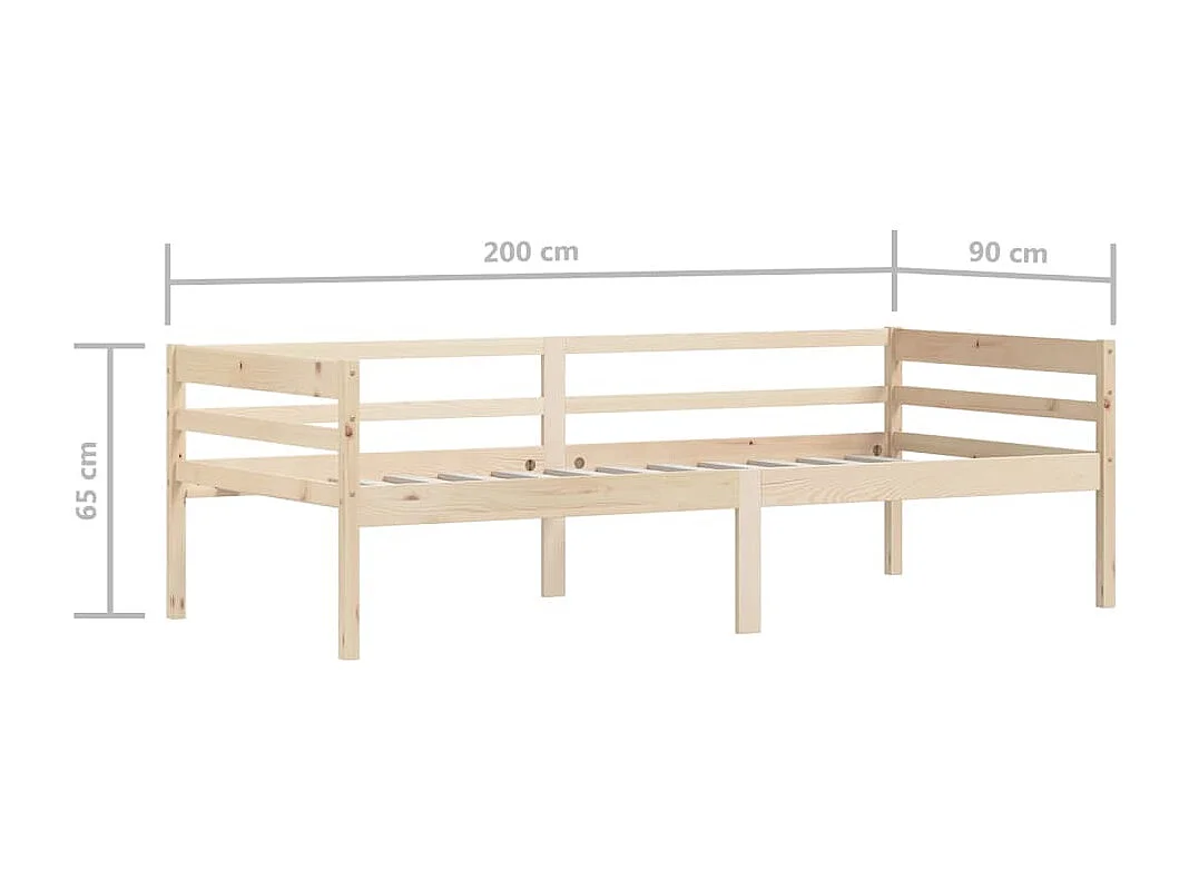 Lit banquette Bois de pin massif 90x200