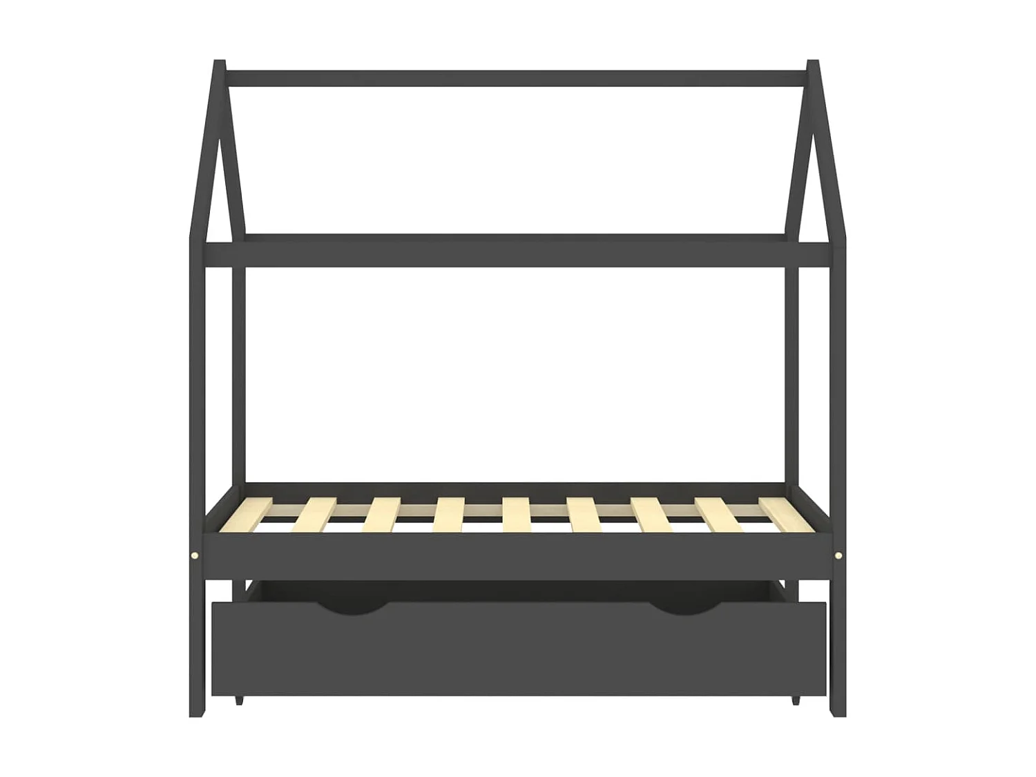 Lit cabane enfant avec un tiroir Gris foncé Pin 70x140