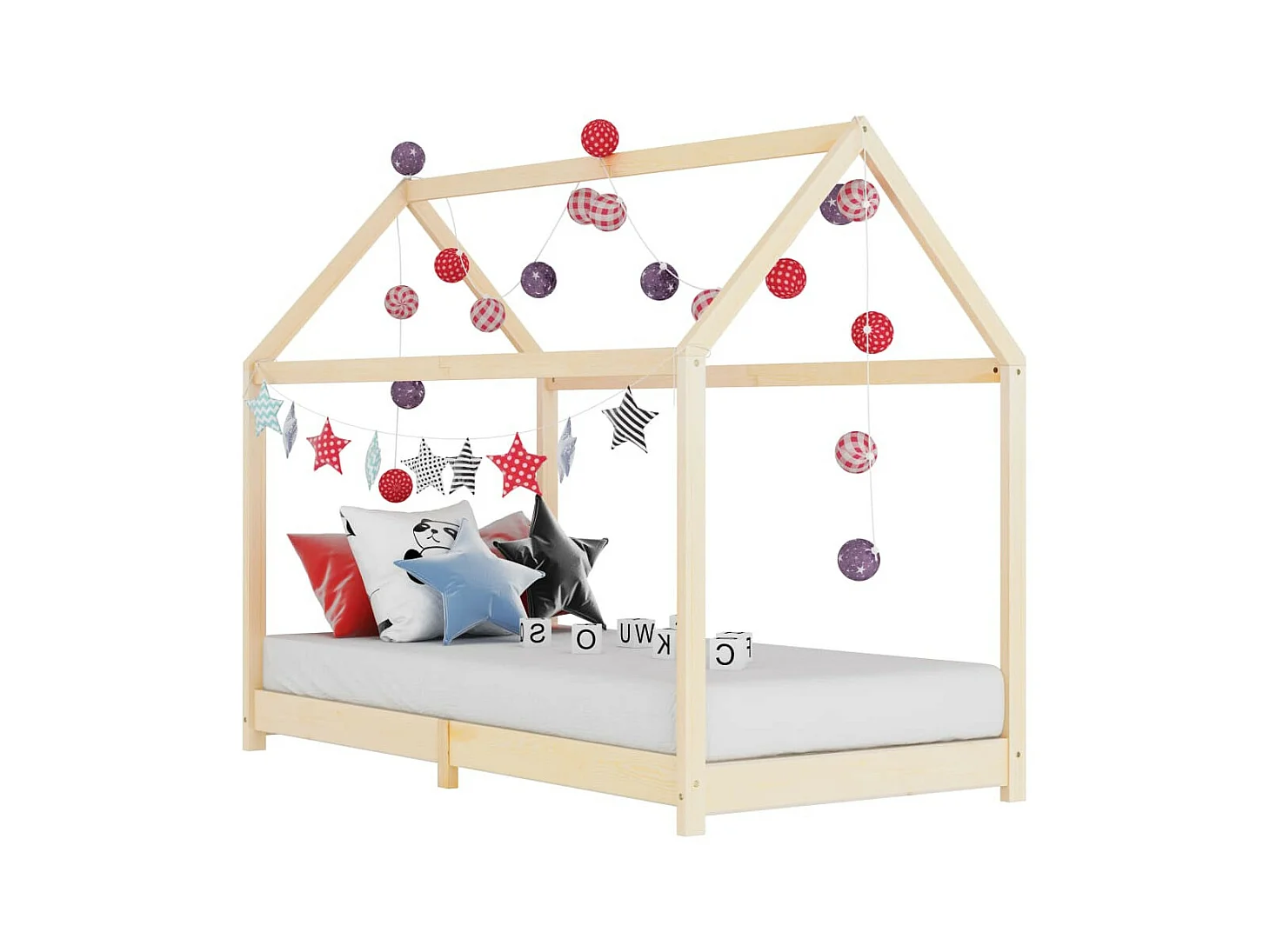 Lit cabane pin massif naturel 90x200 Maouze