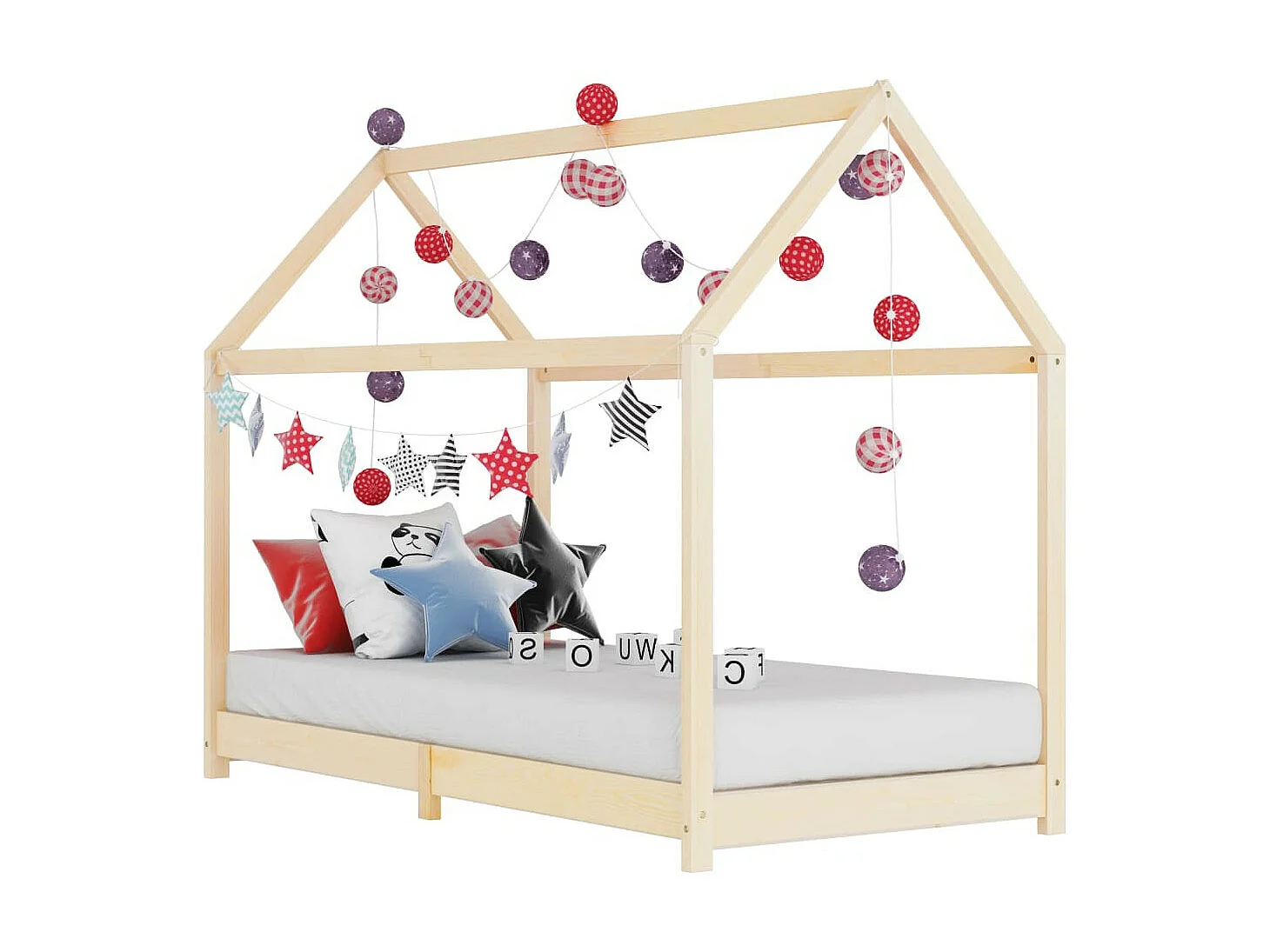 Lit cabane pin massif naturel 90x200 Maouze