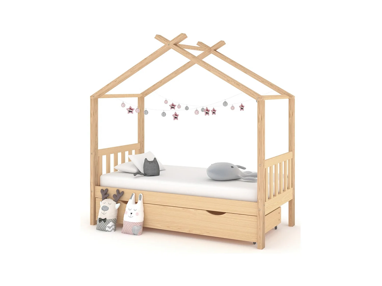 Lit d'enfant avec un tiroir Pin massif 80x160