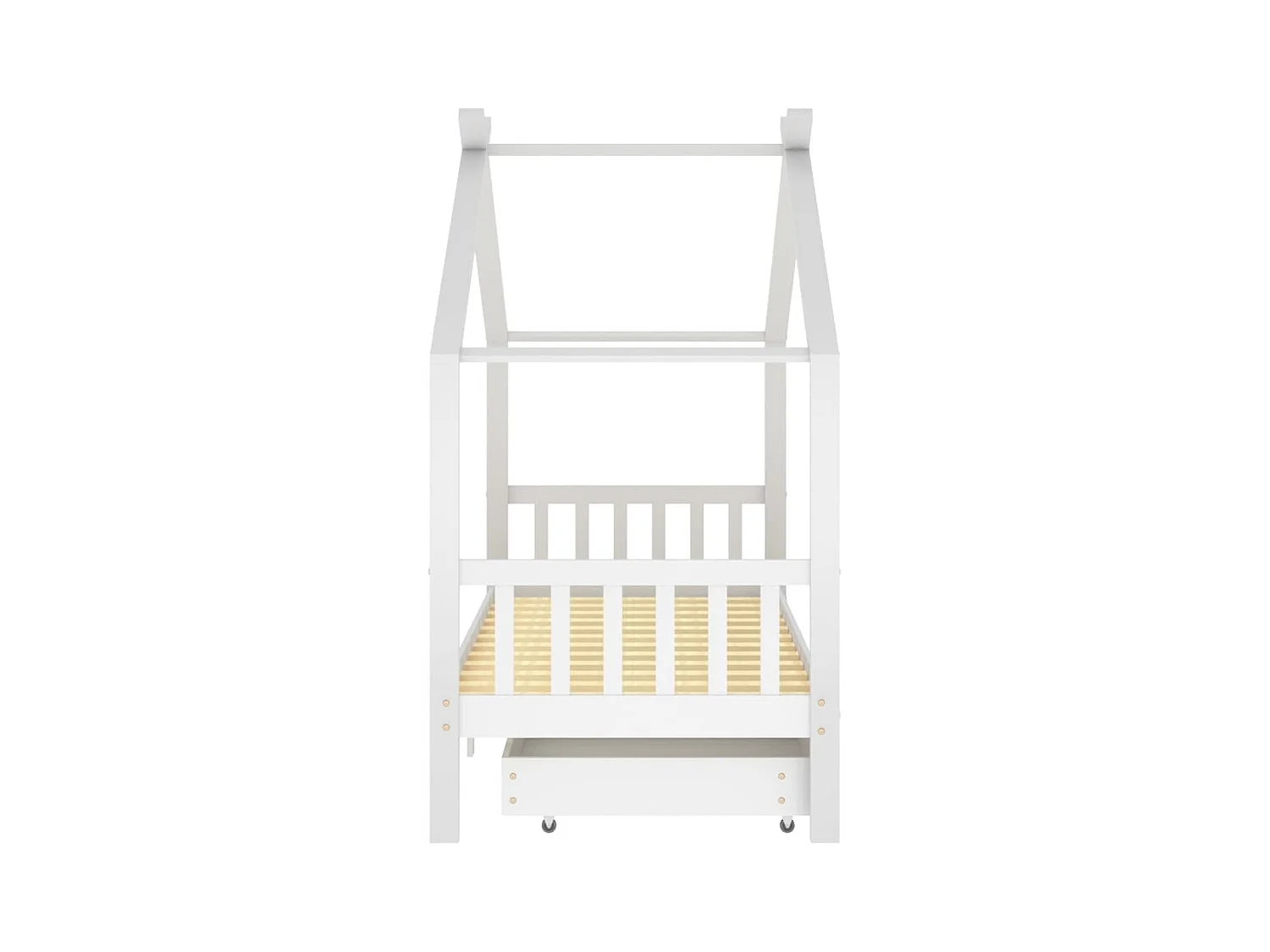 Lit cabane enfant avec tiroirs Blanc Pin massif 90x200 2