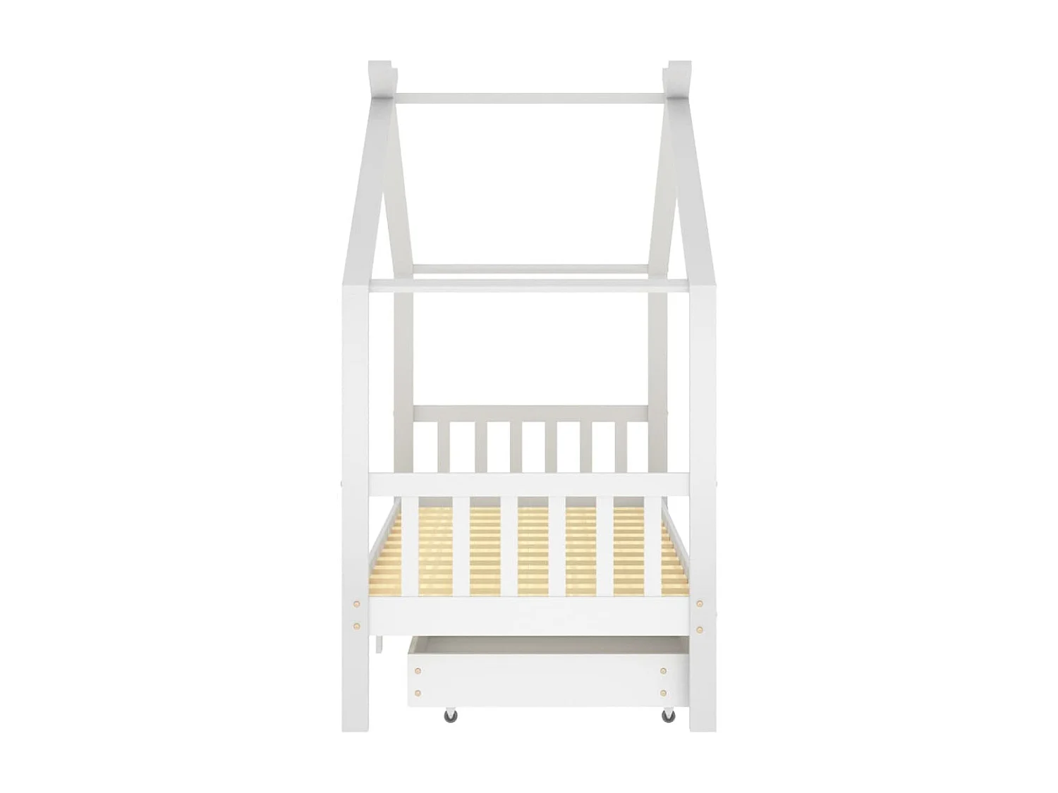 Estructura cama niños y cajones madera maciza blanca 90x200 cm