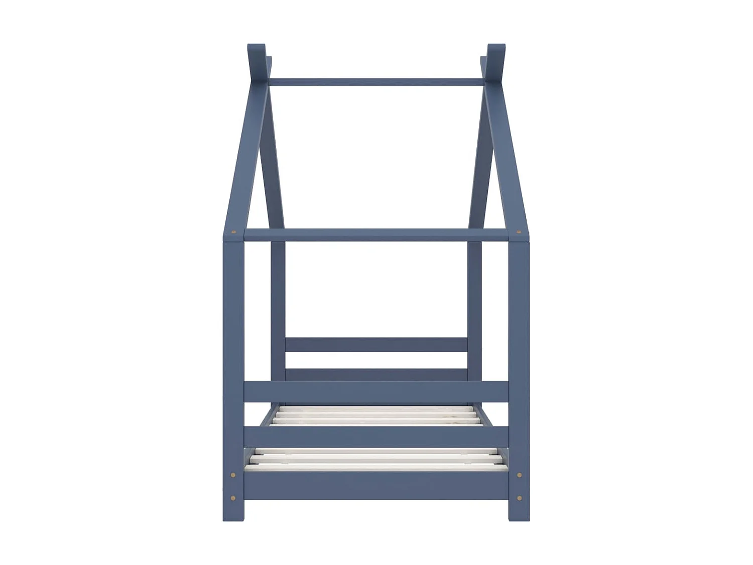 Lit cabane enfant Gris Bois de pin massif 80x160 3