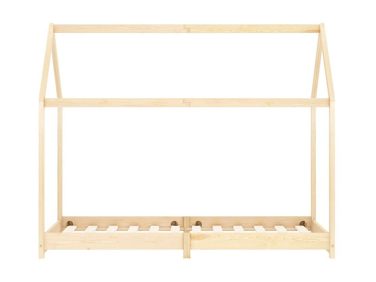 Lit d'enfant cabane Bois de pin massif 70x140