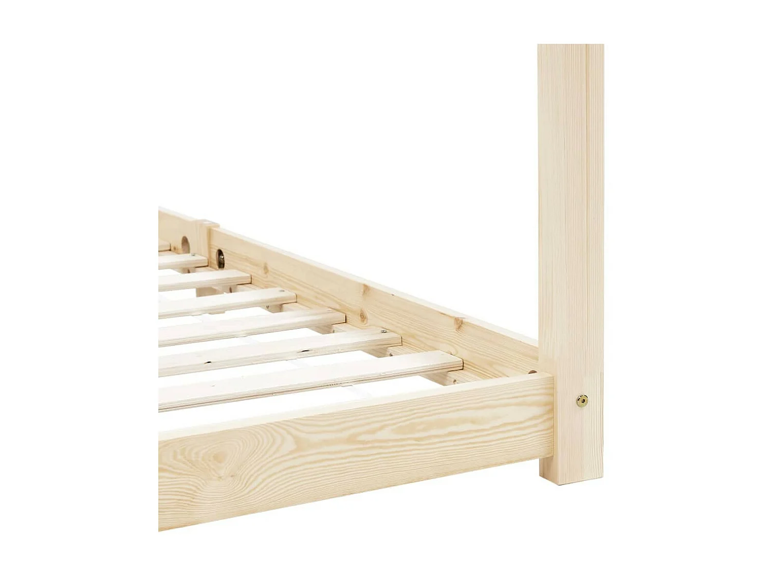 Estructura de cama infantil de madera maciza de pino 70x140 cm Marrón