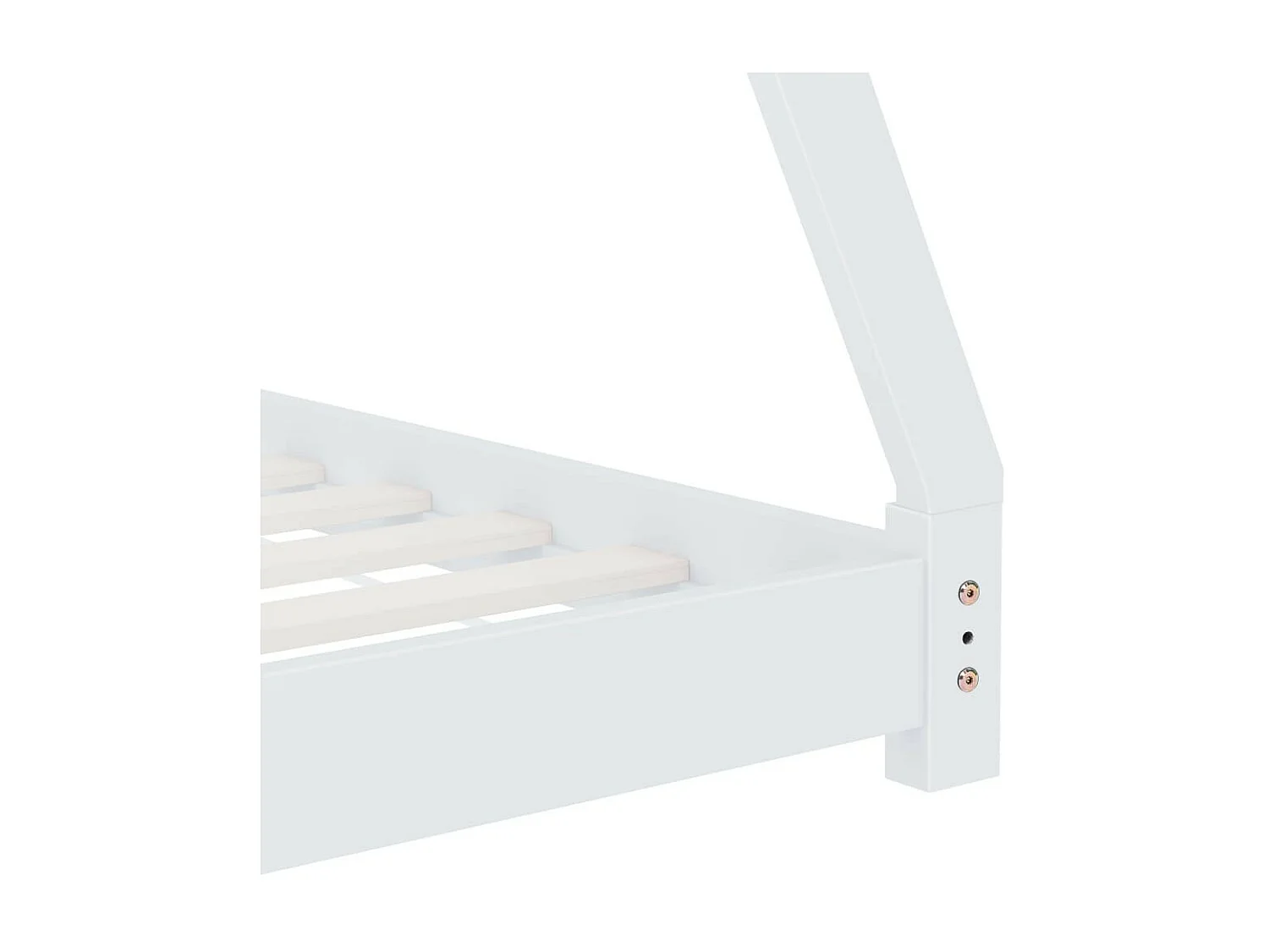 Lit cabane enfant Blanc Bois de pin massif 70x140