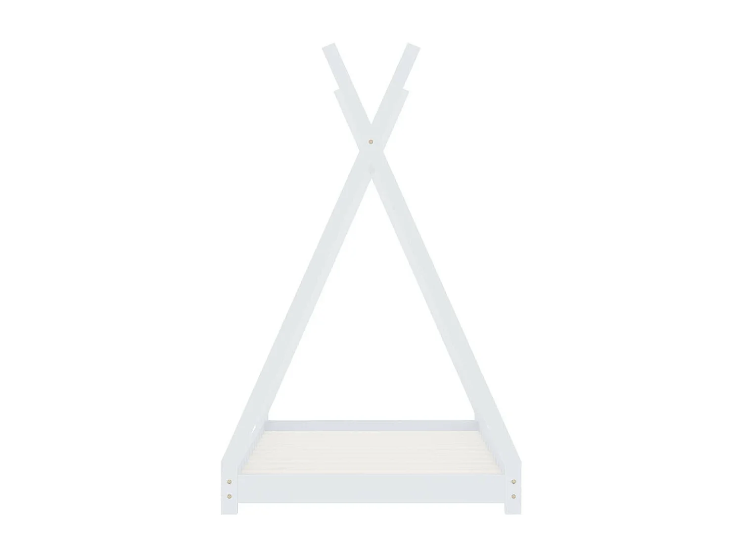 Lit cabane enfant Blanc Bois de pin massif 70x140