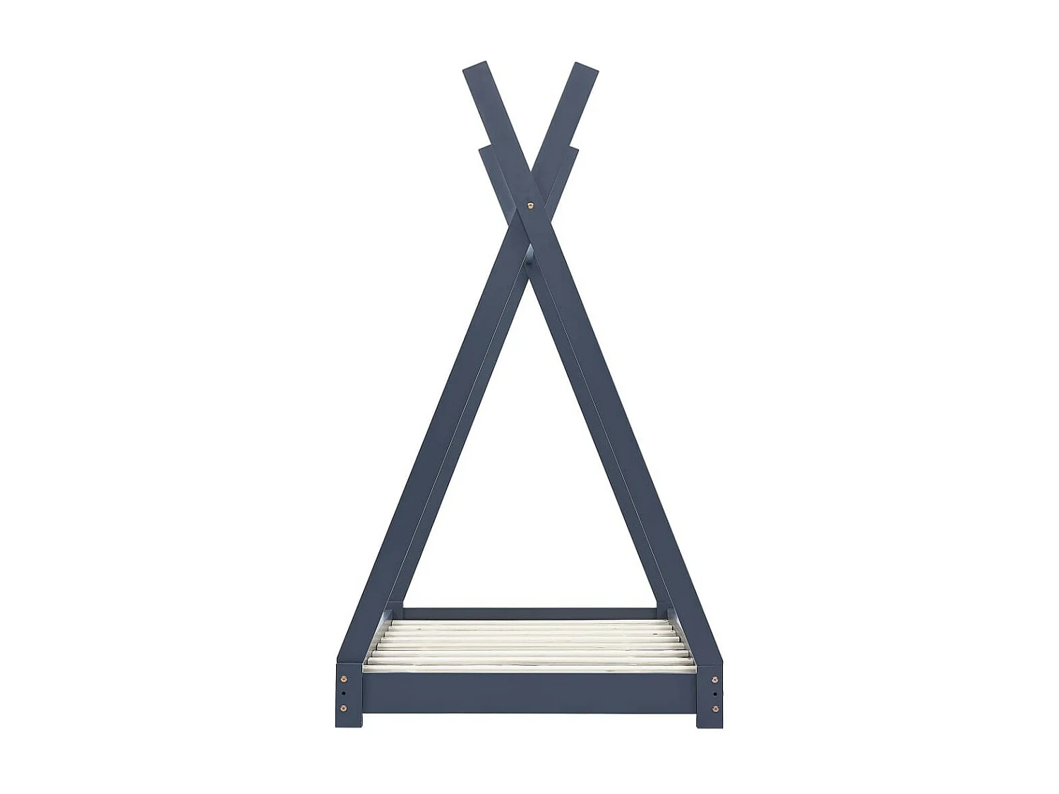 Lit cabane enfant Gris Bois de pin massif 80x160