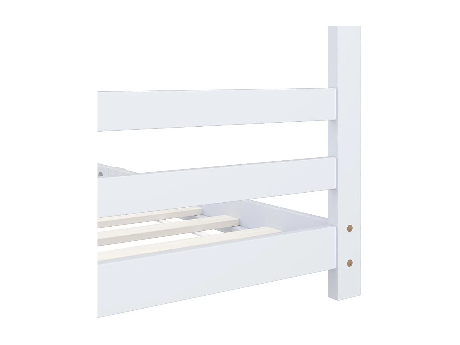 Lit cabane enfant Blanc Bois de pin massif 90x200