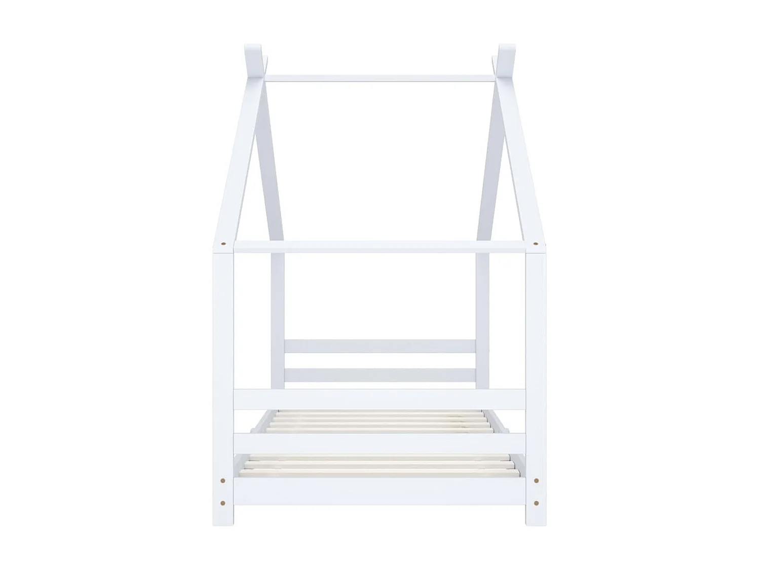Lit cabane enfant Blanc Bois de pin massif 90x200