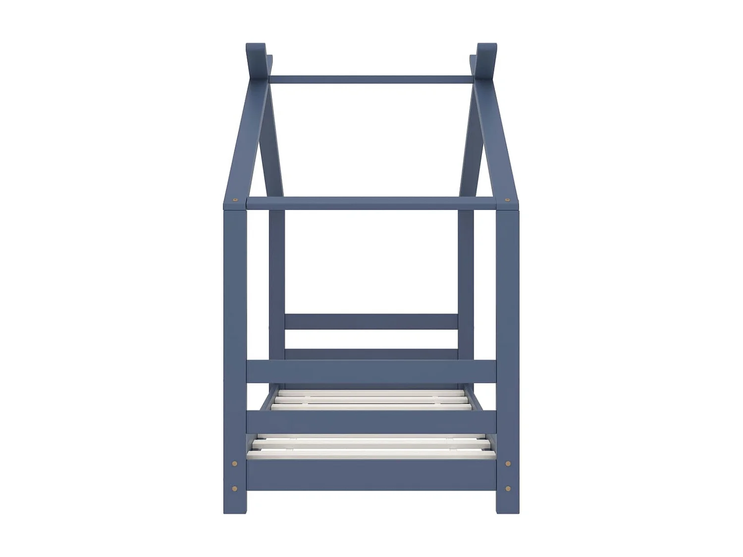 Lit cabane enfant Gris Bois de pin massif 70x140 3