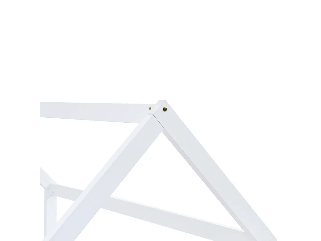 Lit cabane enfant Blanc Bois de pin massif 80x160 2