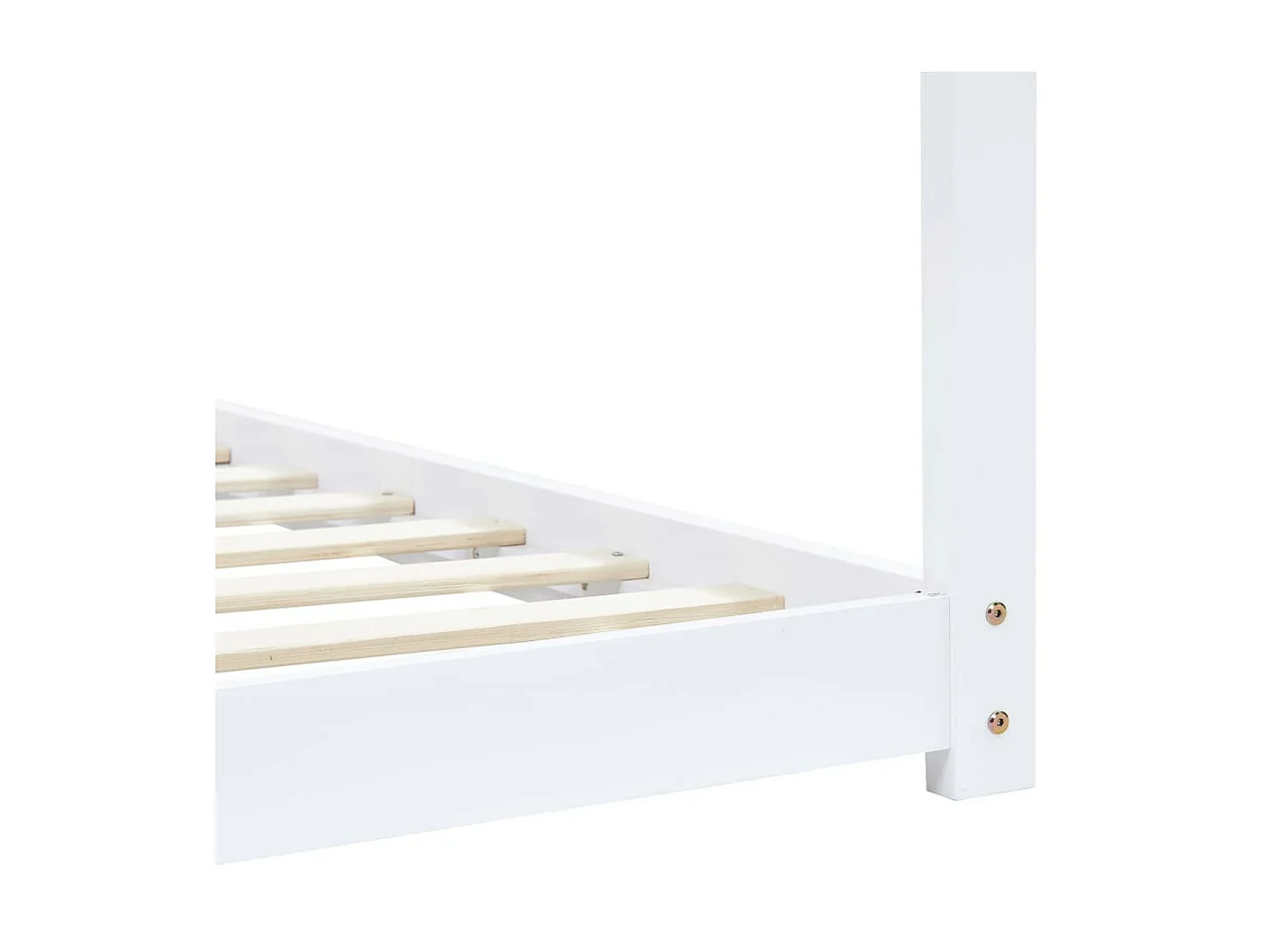 Lit cabane enfant Blanc Bois de pin massif 80x160 2