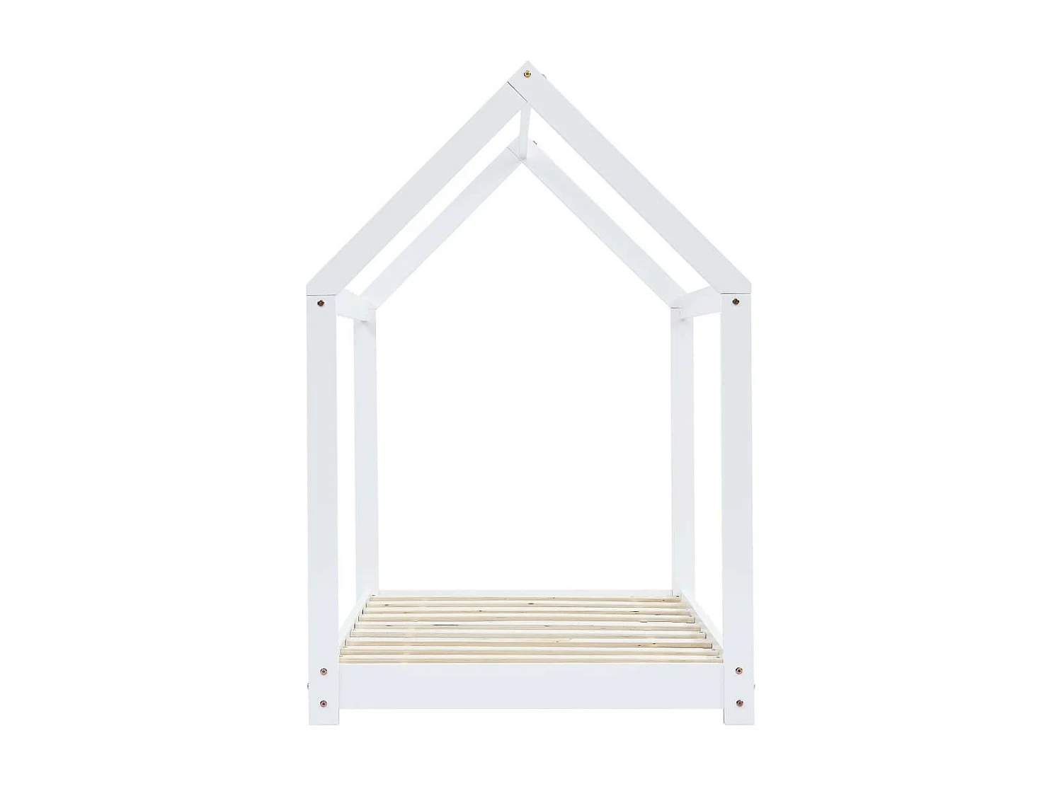 Lit cabane enfant Blanc Bois de pin massif 90x200