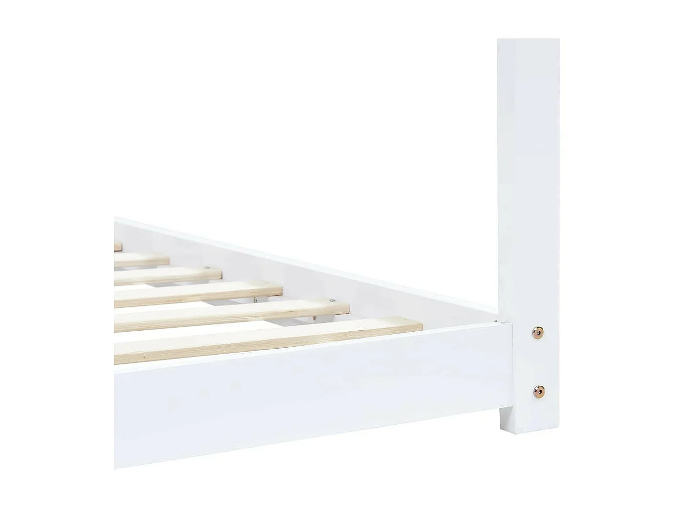 Lit cabane enfant Blanc Bois de pin massif 90x200