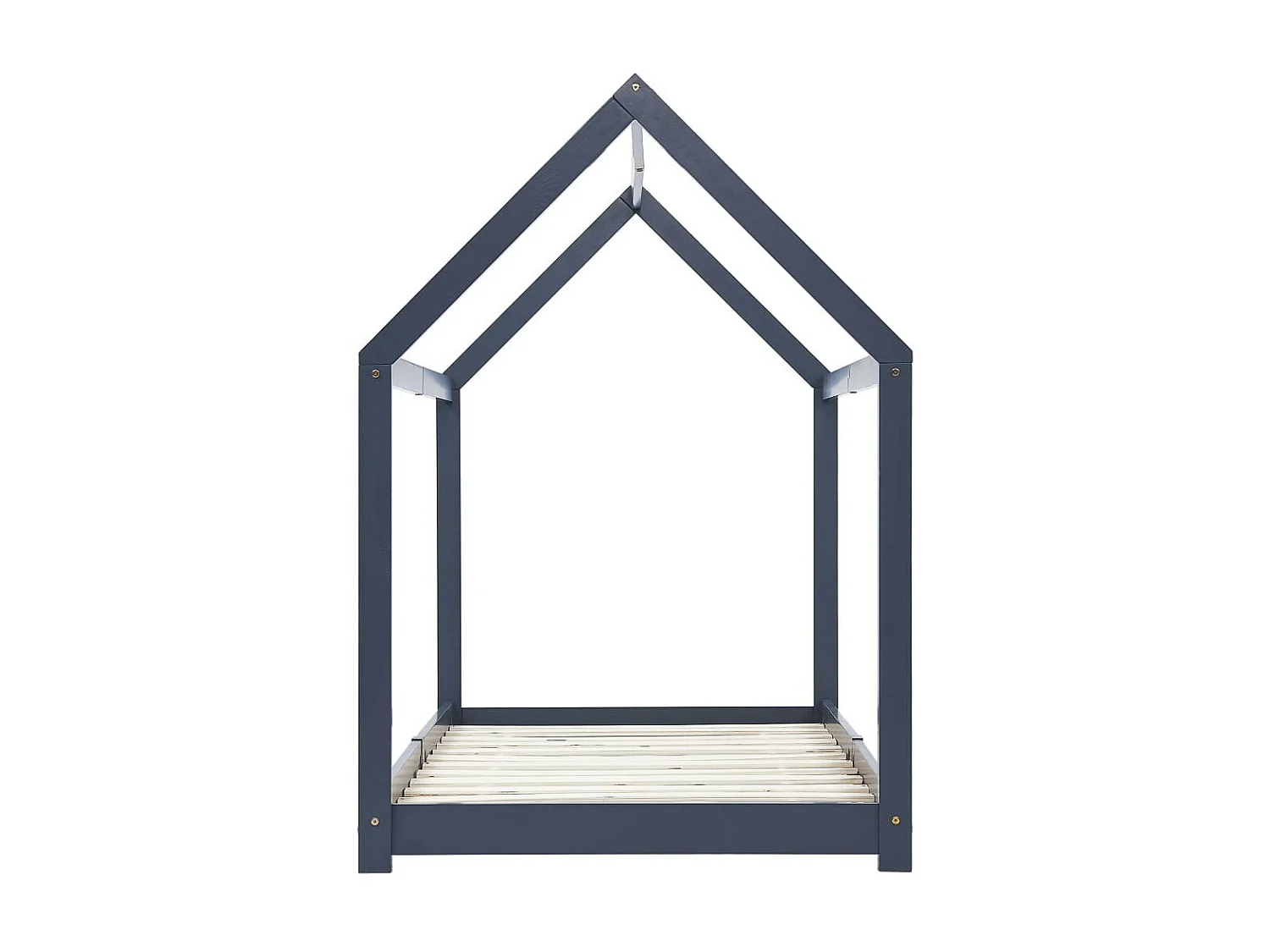 Lit cabane enfant Gris Bois de pin massif 80x160 2