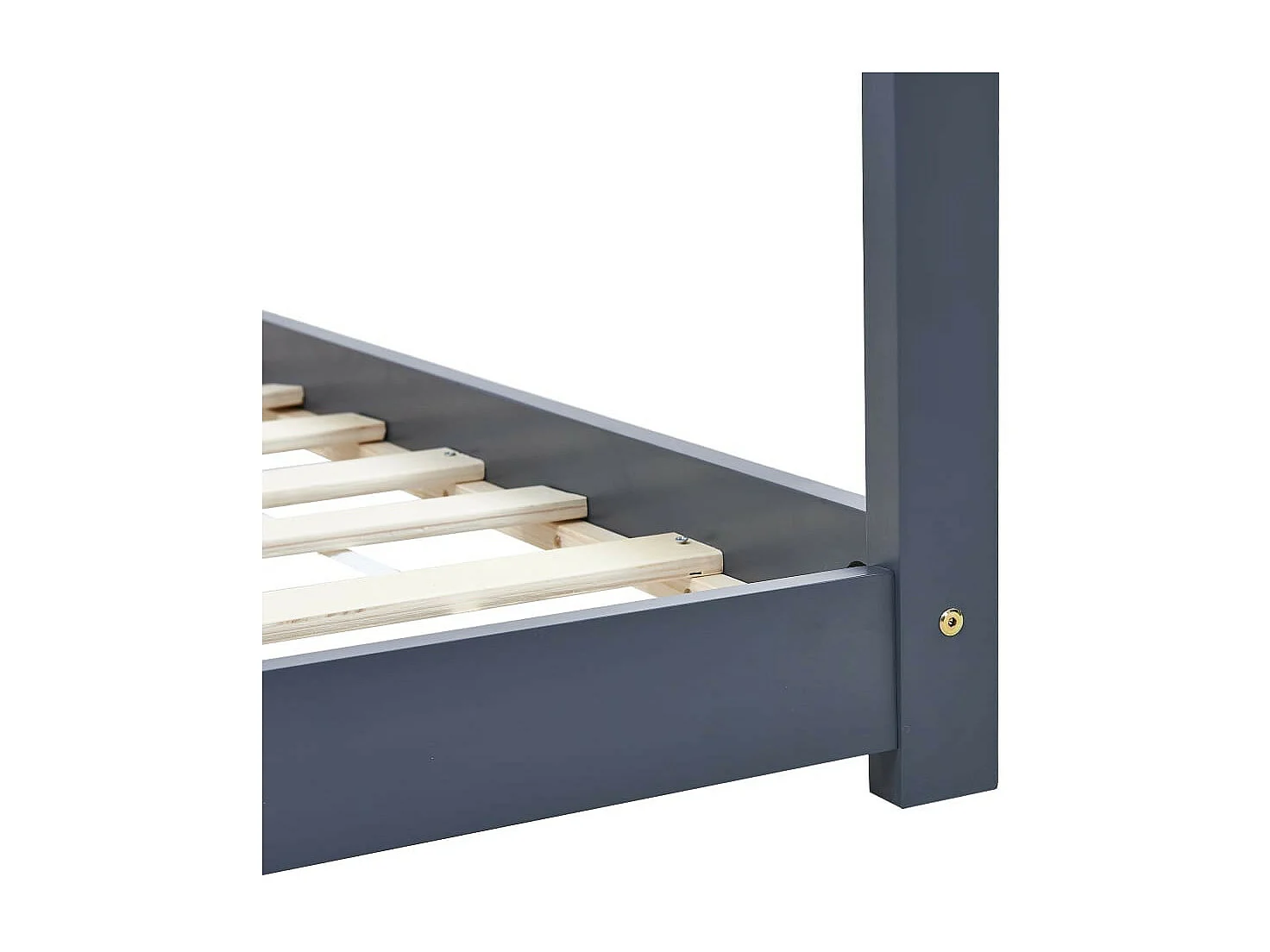 Lit cabane enfant Gris Bois de pin massif 80x160 2