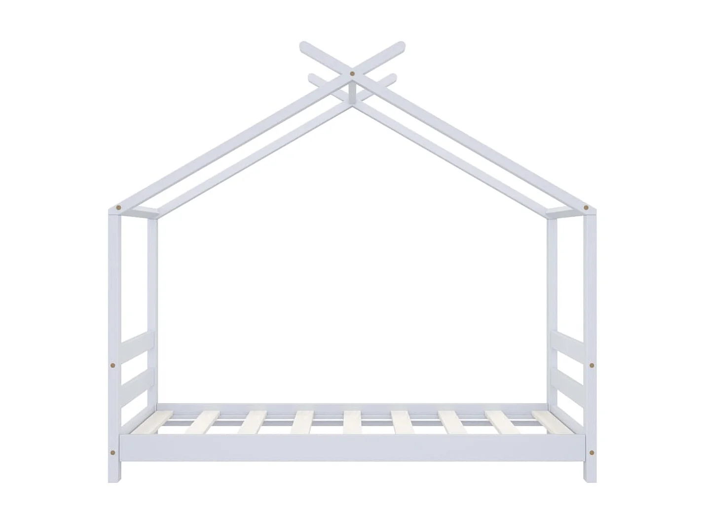 Lit cabane enfant Blanc Bois de pin massif 70x140 2