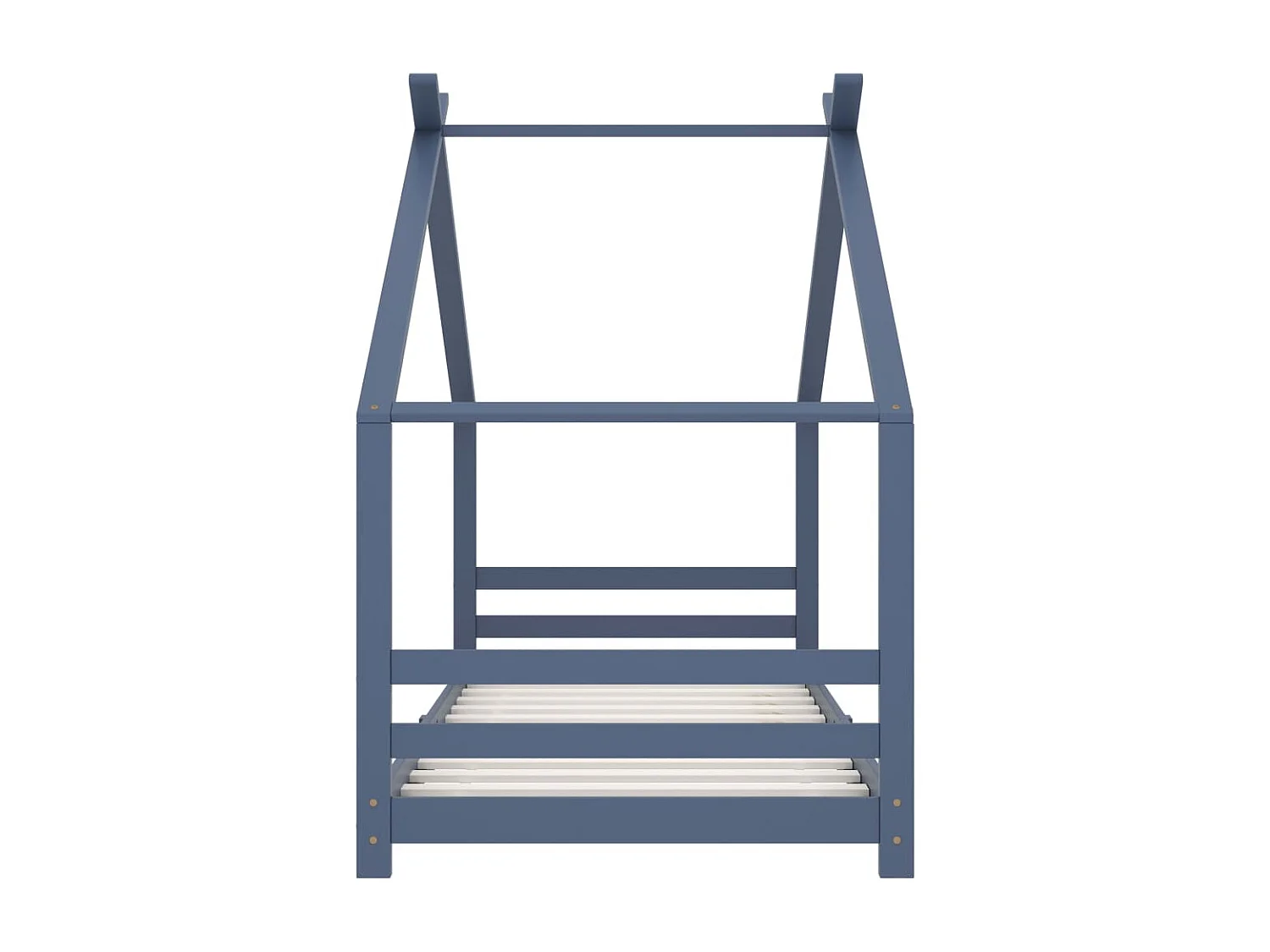 Lit cabane enfant Gris Bois de pin massif 90x200