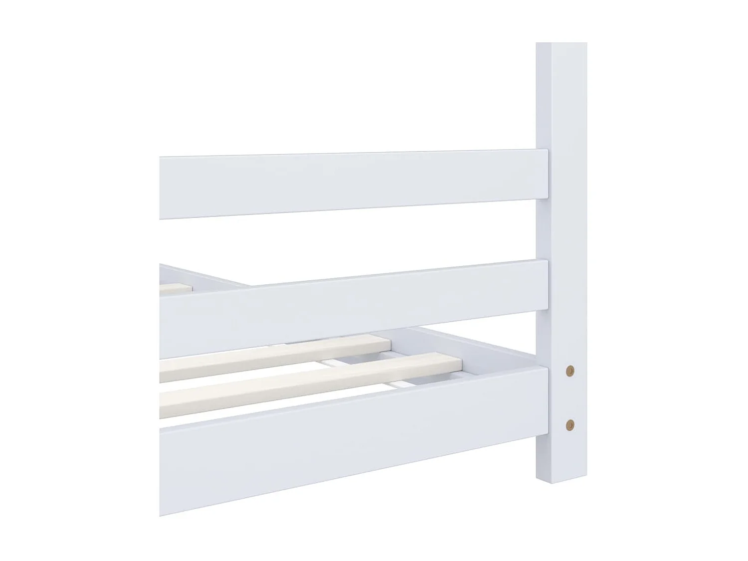 Lit cabane enfant Blanc Bois de pin massif 80x160 3
