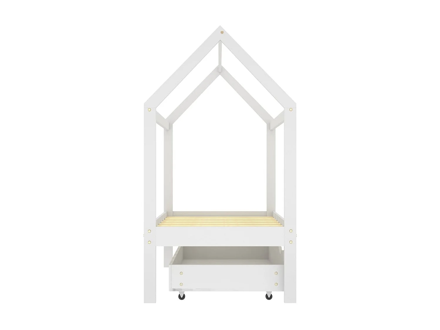 Lit cabane enfant avec un tiroir Blanc Pin massif 70x140
