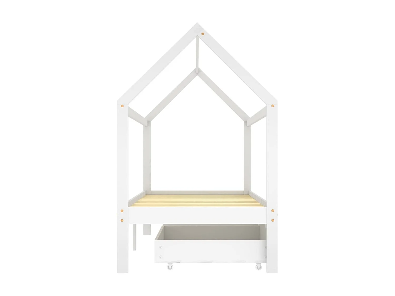 Lit cabane enfant avec tiroirs Blanc Pin massif 90x200