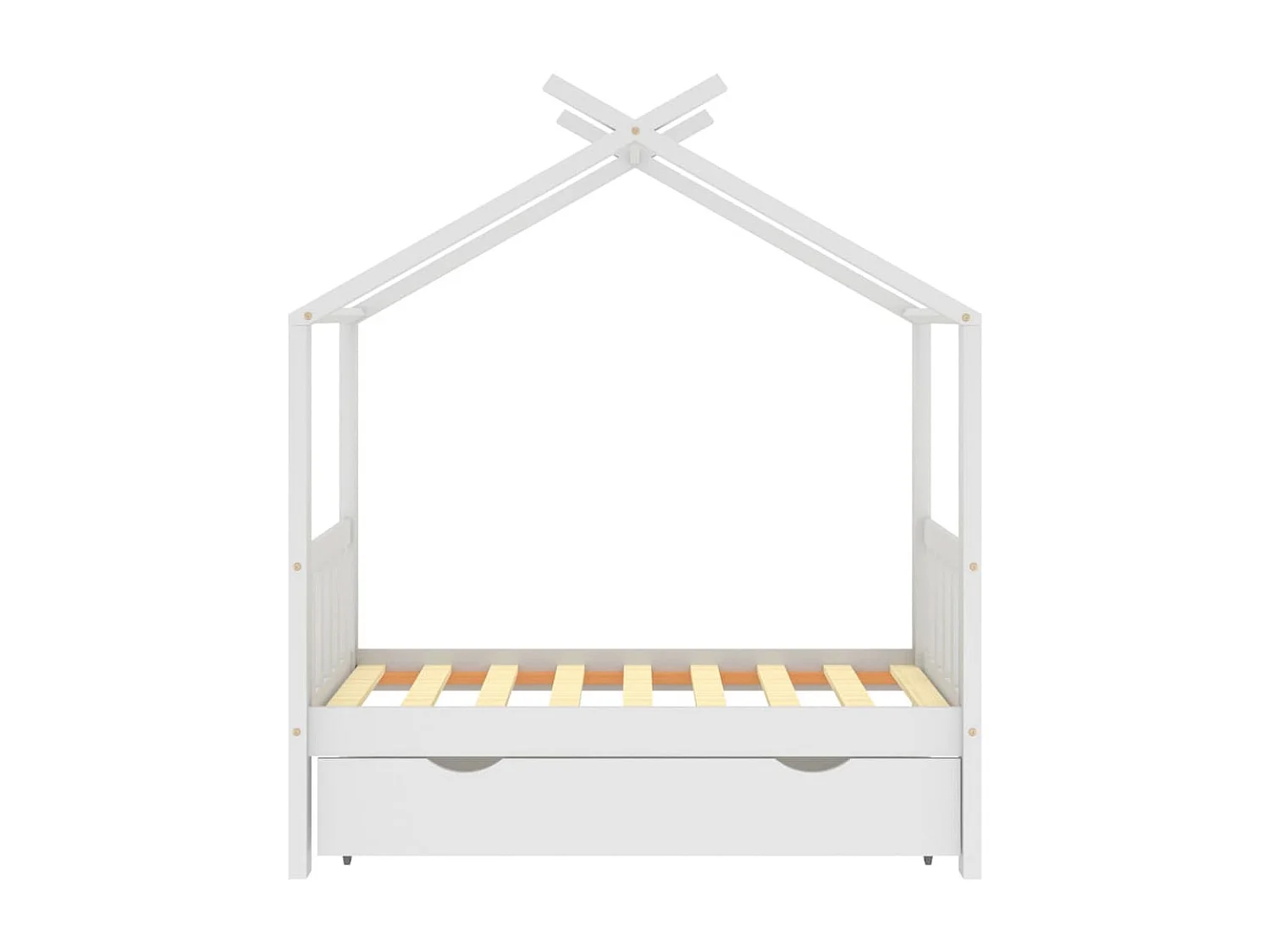 Lit d'enfant avec un tiroir Blanc Pin massif 70x140 Maliko