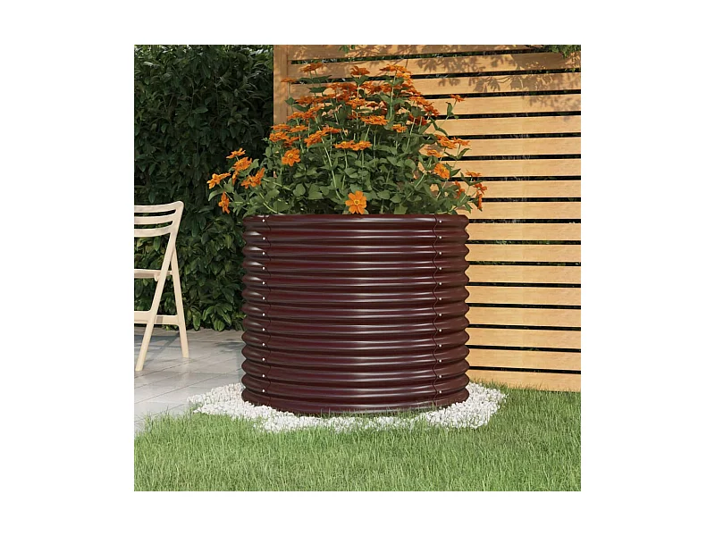 Jardinière de jardin Acier enduit de poudre 80x80x68 Marron