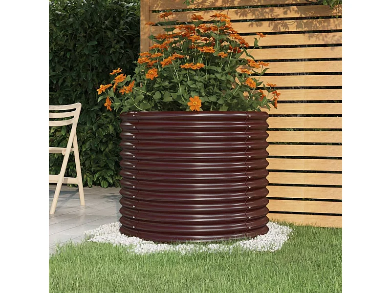 Jardinière de jardin Acier enduit de poudre 80x80x68 Marron