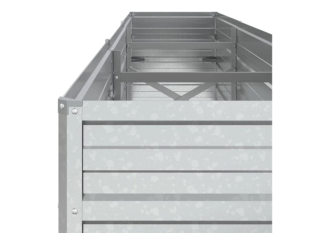 Jardinière 240x40x45 Acier galvanisé Argenté