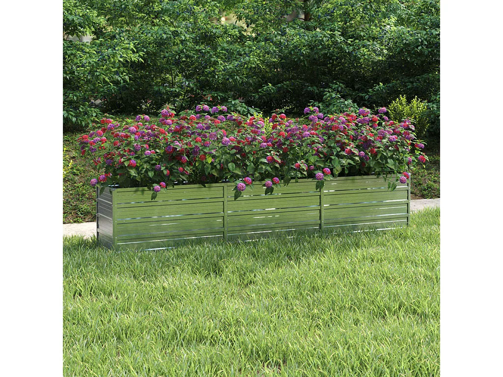 Jardinière 240x40x45 Acier galvanisé Argenté