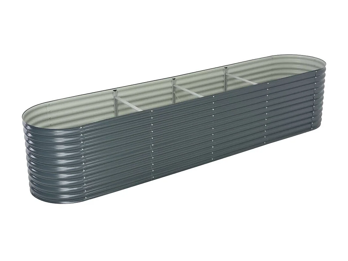 Jardinière 400x80x81 Acier galvanisé Gris