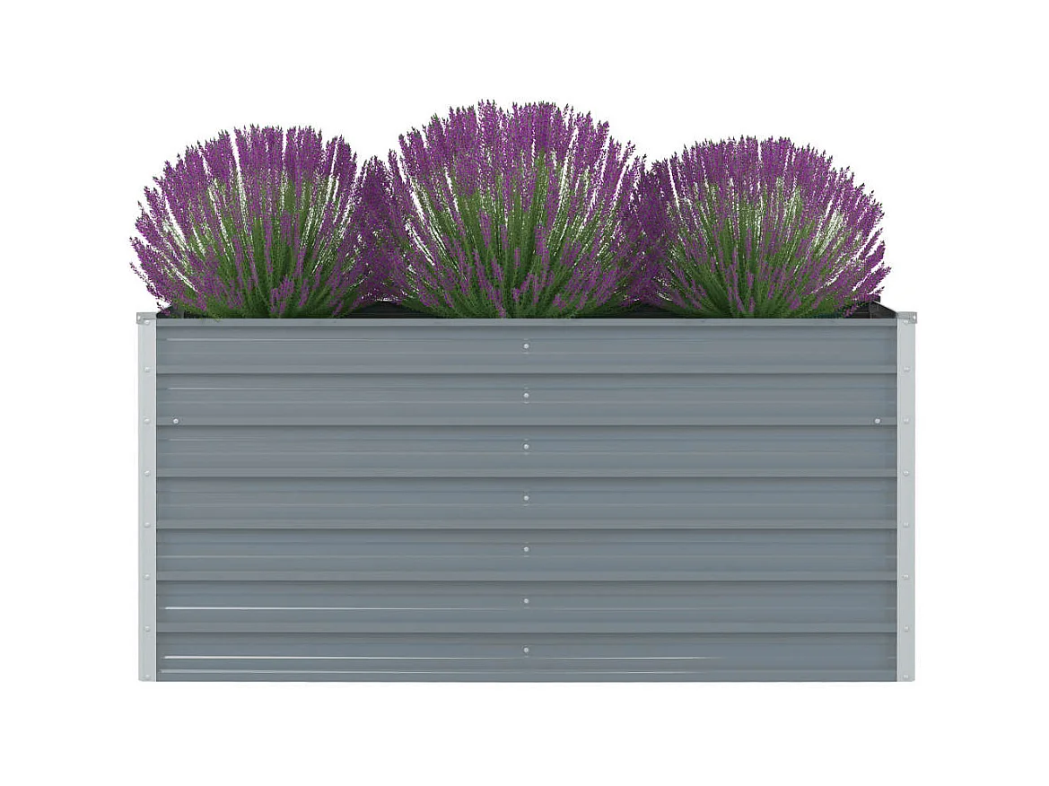 Jardinière 160 x 80x77 Gris Acier galvanisé