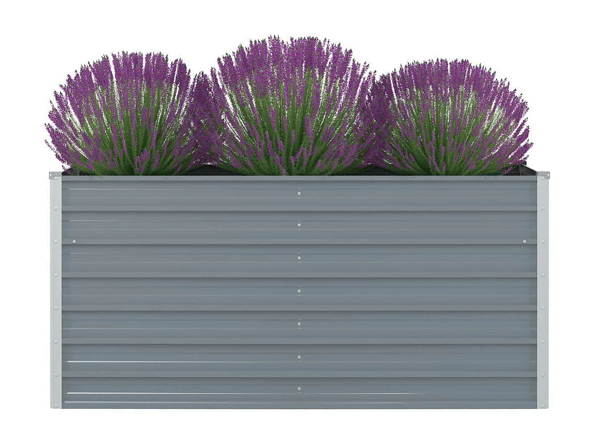 Jardinière 160 x 80x77 Gris Acier galvanisé