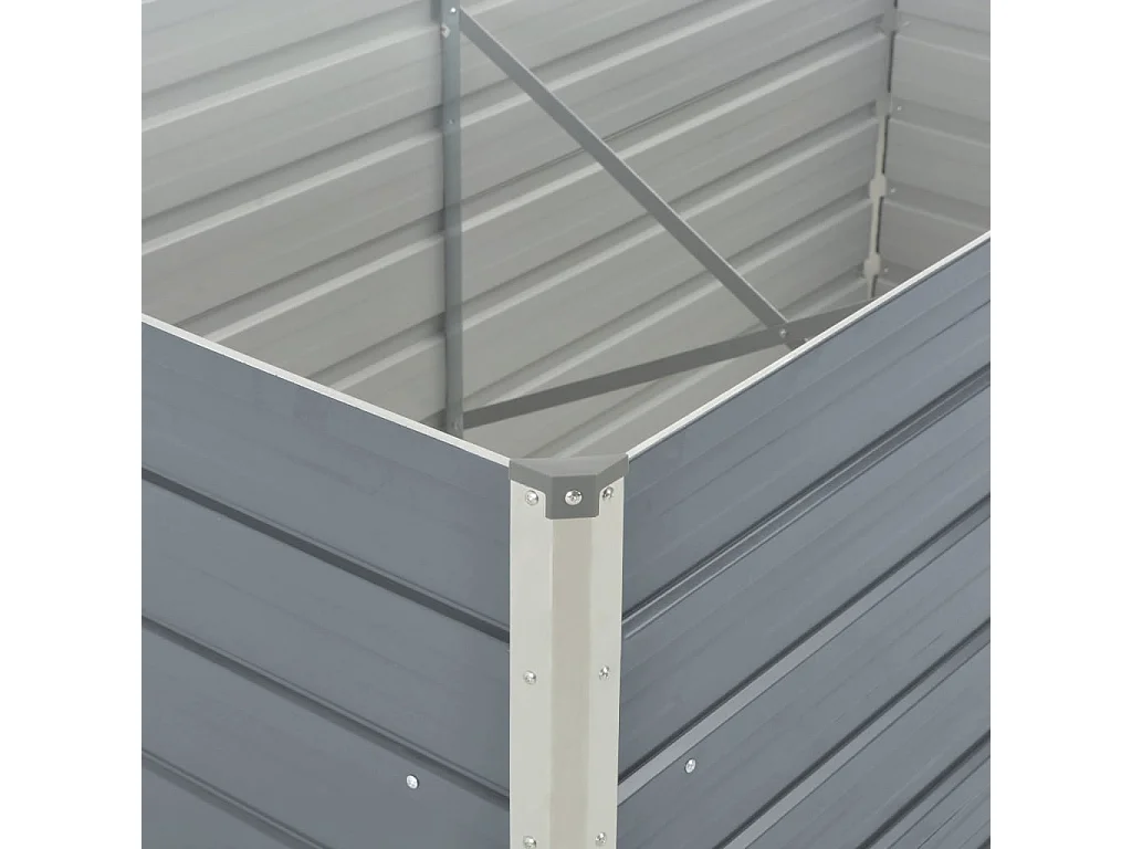 Jardinière 160 x 80x77 Gris Acier galvanisé