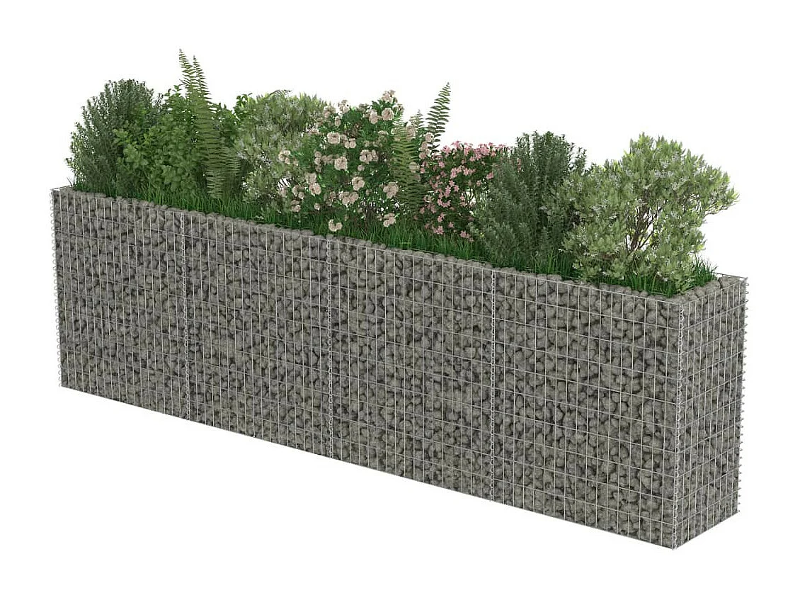 Jardinière à gabion Acier galvanisé 360x50x100