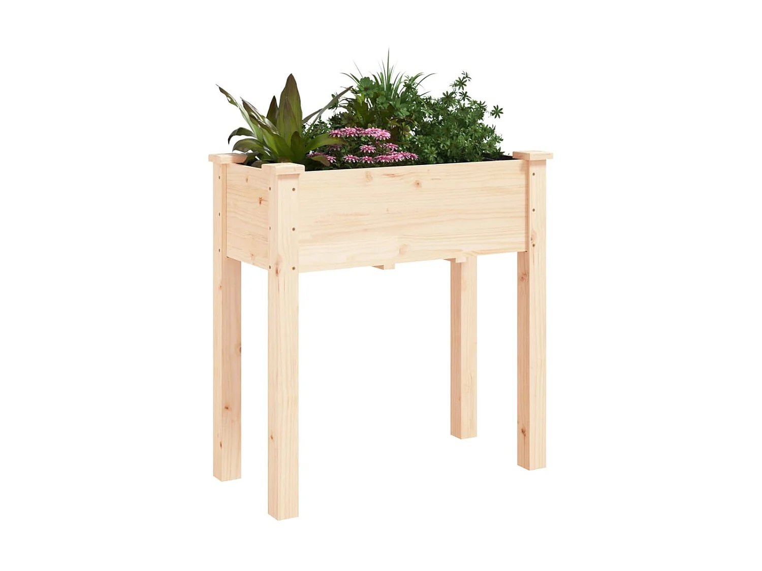 Jardinière avec doublure 71x37x76 bois massif de sapin